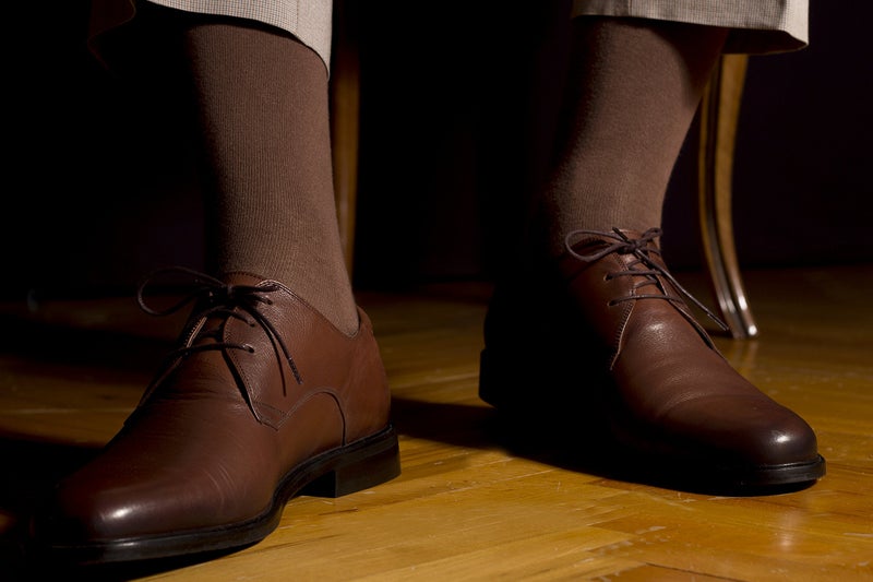Hugh Ugoli Men's Rayon Dress Socks for Business & Trouser, Thin & Seamless Crew Socks, 4 Pairs with Gift Box, Brown, Shoe Size: 8-12 - Image 3