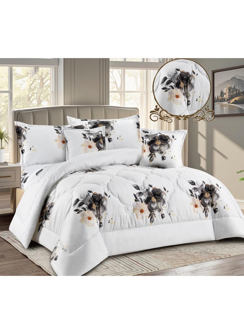 Miral 4-Piece One-and-a-Half Bed Comforter Set – Soft Printed Quilt with Full Fitted Sheet and Pillow Covers – Size 160×210 cm - Image 3
