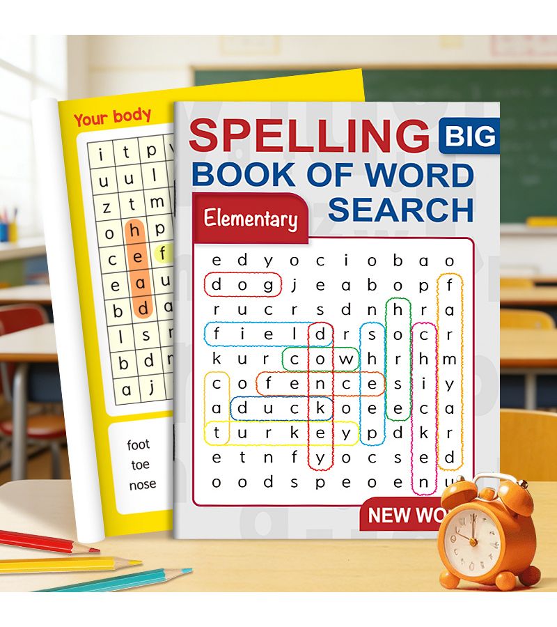Word Spelling Workbook For Kids Elementary Beginner Hide Seek Games - Image 1
