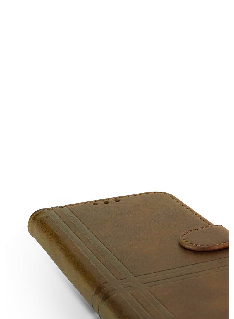 For Nokia C31 Flip Full Leather Wallet Card Slot Case wiith Kickstand,with Strap Magnetic Closure,Two-line design, Included Internal Tpu Silicone Case,Compatible with Nokia C31 (6.75'') (Brown)  - Image 2