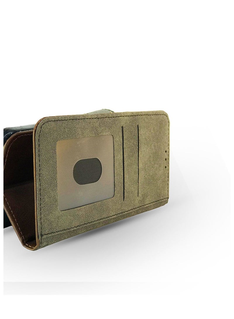 For Nokia C31 Flip Full Leather Wallet Card Slot Case wiith Kickstand,with Strap Magnetic Closure,Two-line design, Included Internal Tpu Silicone Case,Compatible with Nokia C31 (6.75'') (Brown)  - Image 4