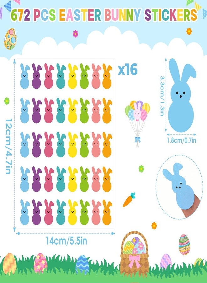 JULMELON 640 PCS Easter Bunny Stickers, 16 Sheets Spring Stickers for Sealing Envelopes Cute Rabbit Stickers Easter Self-Adhesive Stickers Supplies Easter Stickers for Kids Crafts Decorations - Image 3