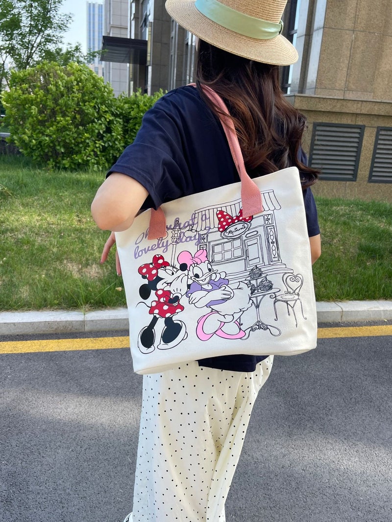 Canvas Women'S Bag 2024 Spring And Girl Shopping Portable Shopping Bag Work Portable Commuting Shoulder Tote Bag - Image 2