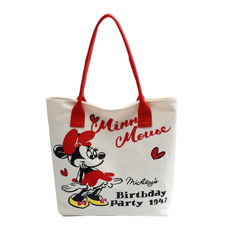 Canvas Women'S Bag 2024 Spring And Girl Shopping Portable Shopping Bag Work Portable Commuting Shoulder Tote Bag - Image 1