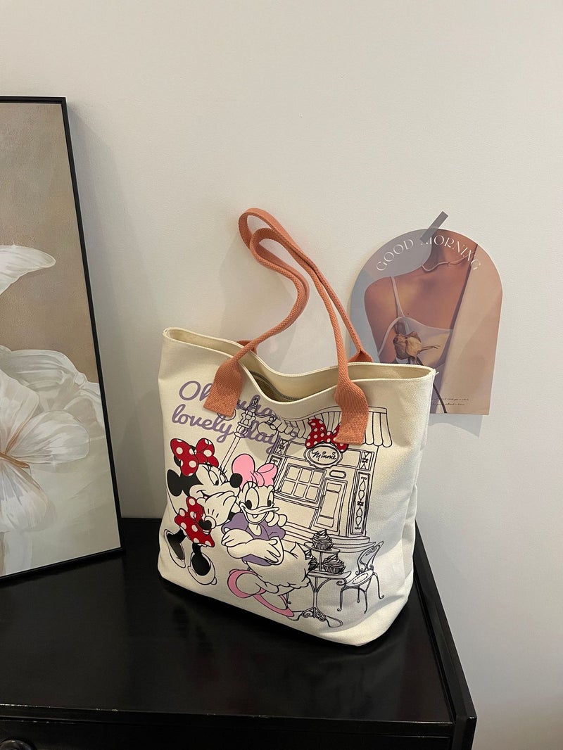 Canvas Women'S Bag 2024 Spring And Girl Shopping Portable Shopping Bag Work Portable Commuting Shoulder Tote Bag - Image 5