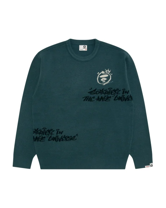 AAPE AAPEUNVS moonface graphic sweater