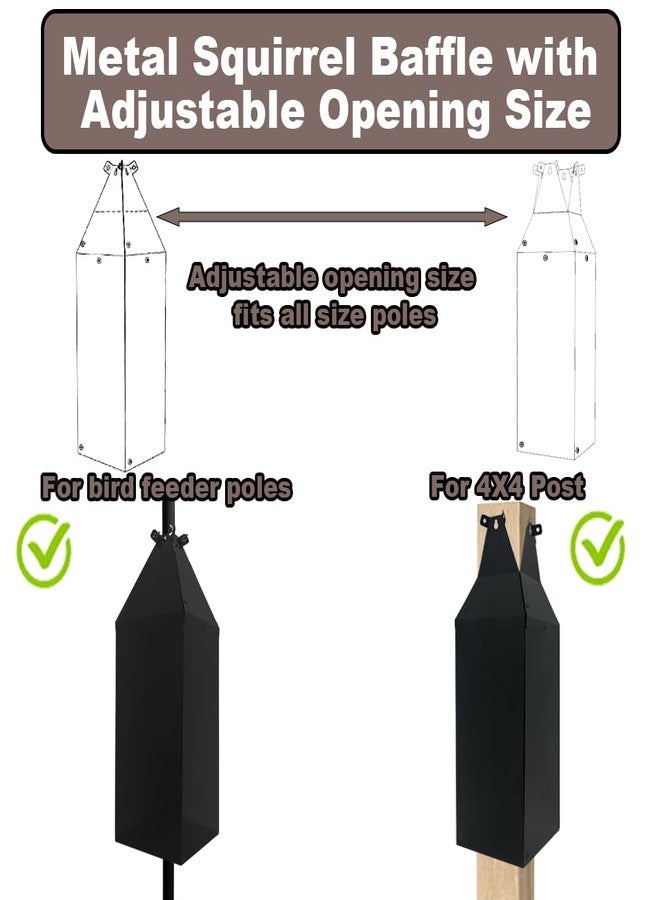 Pirateant 24.4Inch Metal Squirrel Baffle，Adjustable Opening Size Squirrel Baffle For Up To 4x4 Wide Wooden Post,Squirrel Baffle For Bird Feeders Without Removing Bird Feeder Poles Or Shepherd'S Hooks. - Image 3