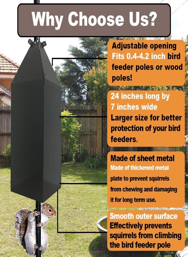 Pirateant 24.4Inch Metal Squirrel Baffle，Adjustable Opening Size Squirrel Baffle For Up To 4x4 Wide Wooden Post,Squirrel Baffle For Bird Feeders Without Removing Bird Feeder Poles Or Shepherd'S Hooks. - Image 2