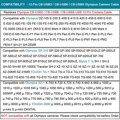 MaxLLTo USB PC Data + Battery Power Charging Cable/Cord/Lead for Olympus Camera CB-USB8 - Image 2