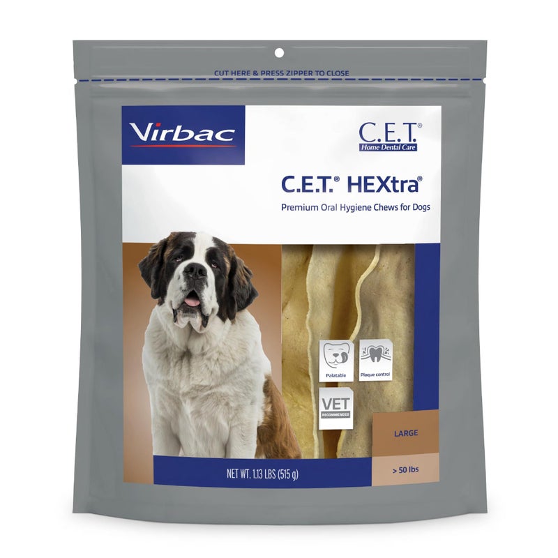 Virbac C.E.T. HEXtra Premium Oral Hygiene for Dogs, over 50lbs. - Image 1