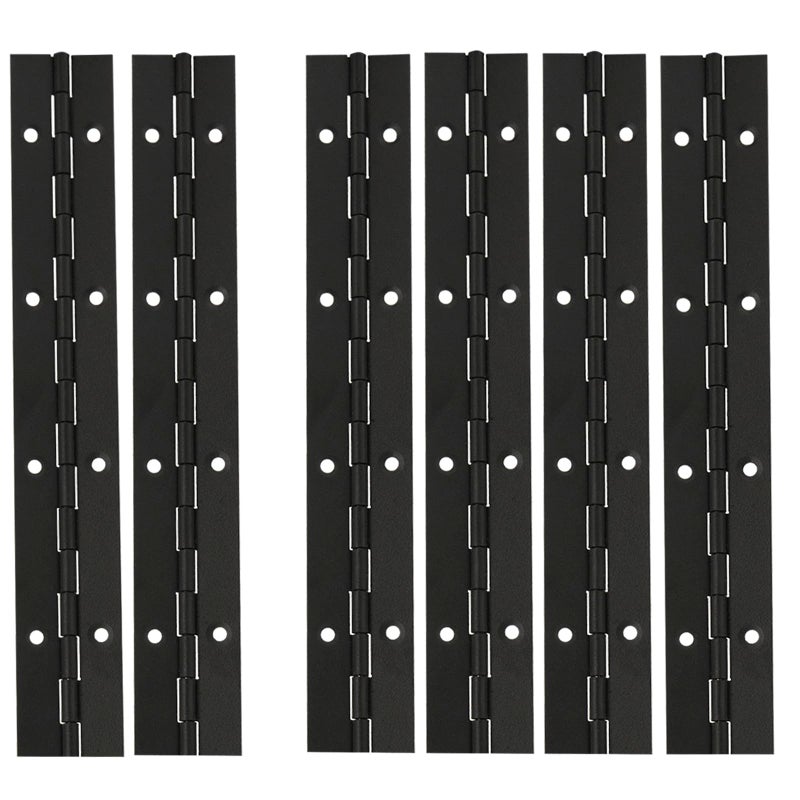 XHMAXE 6Pack 8Inch Piano Hinges Black Piano HingeStainless Steel 304 Continuous Folding Hinges for Doors Cabinets Window