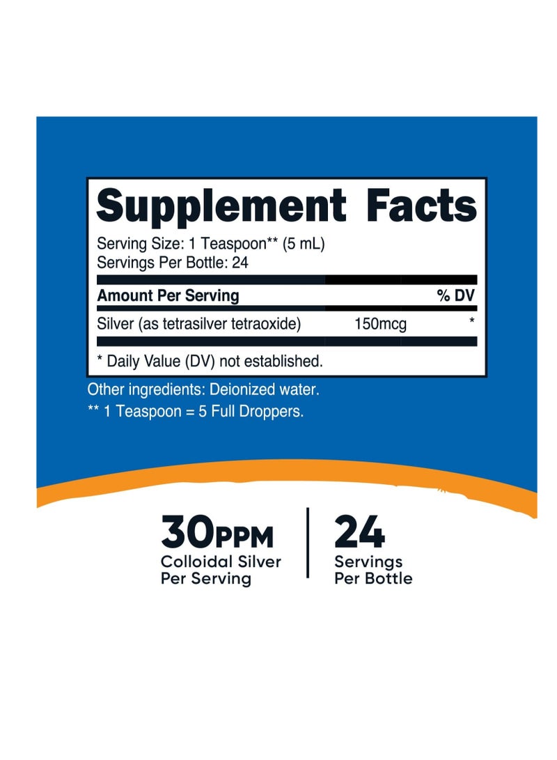 الفضة الغروية 4 أوقية 30 جزء في المليون - زجاجات زجاجية زرقاء الكوبالت، الفضة الغروية النشطة بيولوجيًا - Image 2