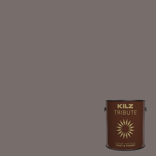 KILZ TRIBUTE Paint & Primer, Interior, Semi-Gloss, Acoustic Brown, 1 Gallon - Image 1