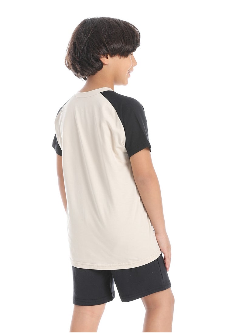 Caesar Boys printed cotton T-Shirt With Short Set  - Image 4