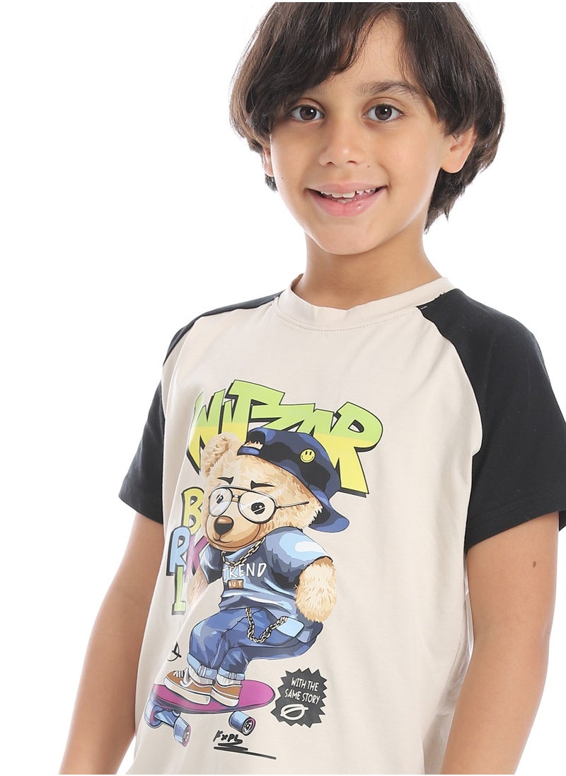 Caesar Boys printed cotton T-Shirt With Short Set  - Image 5
