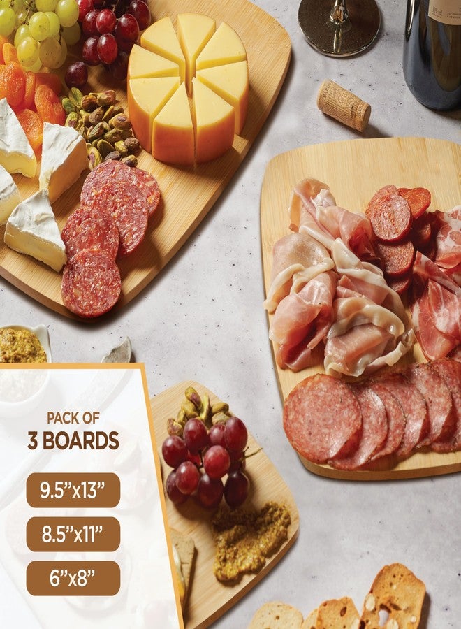 Bambüsi 3-Piece Bamboo Cutting Board - Set of 3 Assorted Sizes - Kitchen Chopping Boards for Meat, Cheese and Vegetables - Large Natural Wood Butcher Block, Cheese Board & Charcuterie Board - Image 3