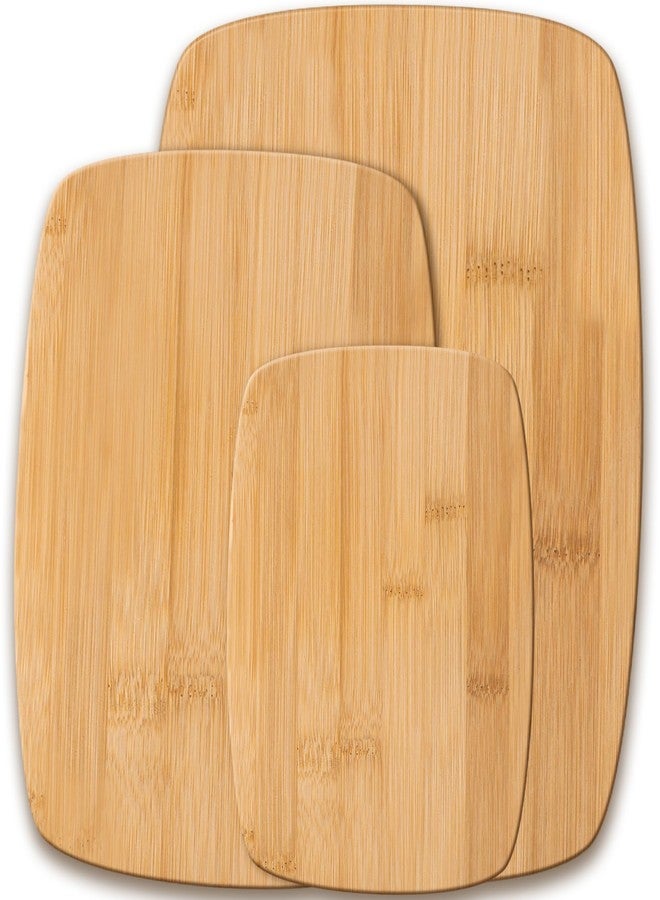 Bambüsi 3-Piece Bamboo Cutting Board - Set of 3 Assorted Sizes - Kitchen Chopping Boards for Meat, Cheese and Vegetables - Large Natural Wood Butcher Block, Cheese Board & Charcuterie Board - Image 1
