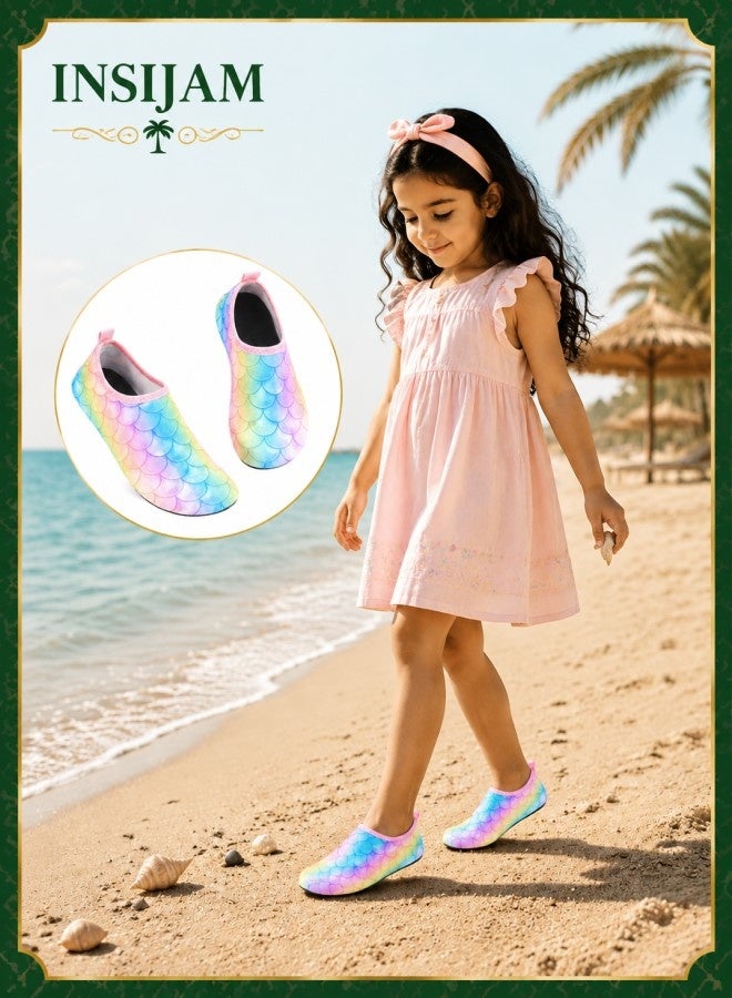 INSIJAM Kids Water Shoes Boys Girls Toddler Aqua Socks – Quick Dry Non-Slip Barefoot Swim Beach Shoes for Pool Surf Wading & Summer Outdoor Activities - Image 1