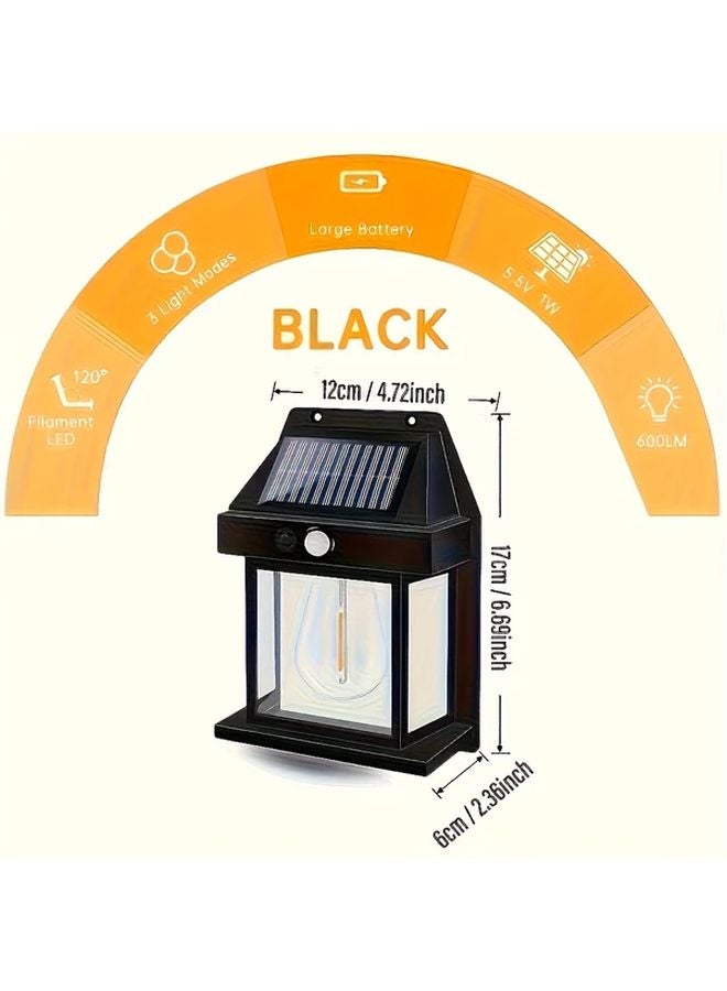4 قطع أضواء جدار تعمل بالطاقة الشمسية مع مستشعر حركة للإضاءة الخارجية والأمنية - Image 3