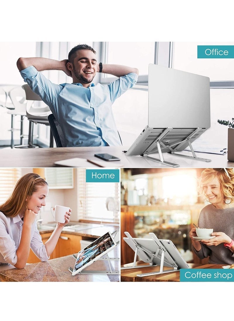 Gravity Adjustable Laptop Stand, Portable Aluminium Laptop Riser Laptop Holder for Desk, Foldable Ventilated Cooling Computer Support Stand for Apple MacBook Pro/Air, HP, Sony, Dell, More 10-15.6” - Image 3