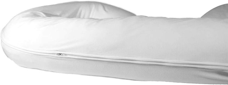 Betty Dain Stretch Jersey Pregnancy/Maternity Pillowcase C-Shape Compatible, 100% Cotton Jersey, Stretch Fabric, Machine Washable, 60" x 25" inches, White - Image 3