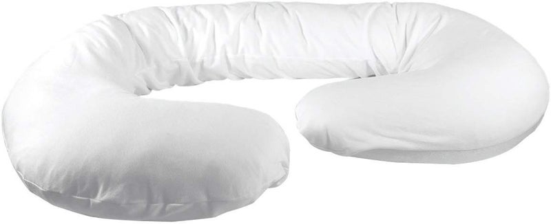 Betty Dain Stretch Jersey Pregnancy/Maternity Pillowcase C-Shape Compatible, 100% Cotton Jersey, Stretch Fabric, Machine Washable, 60" x 25" inches, White - Image 1