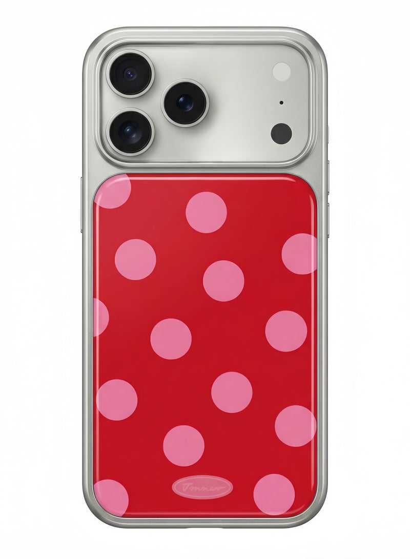 كفر متوافق مع آيفون 17 برو ماكس، جراب بنمط نقاط (بولكا دوت) بتصميم جمالي لطيف للفتيات والنساء، غطاء حماية سميك مقاوم للصدمات ومضاد للاصفرار - وردي صارخ - Image 1
