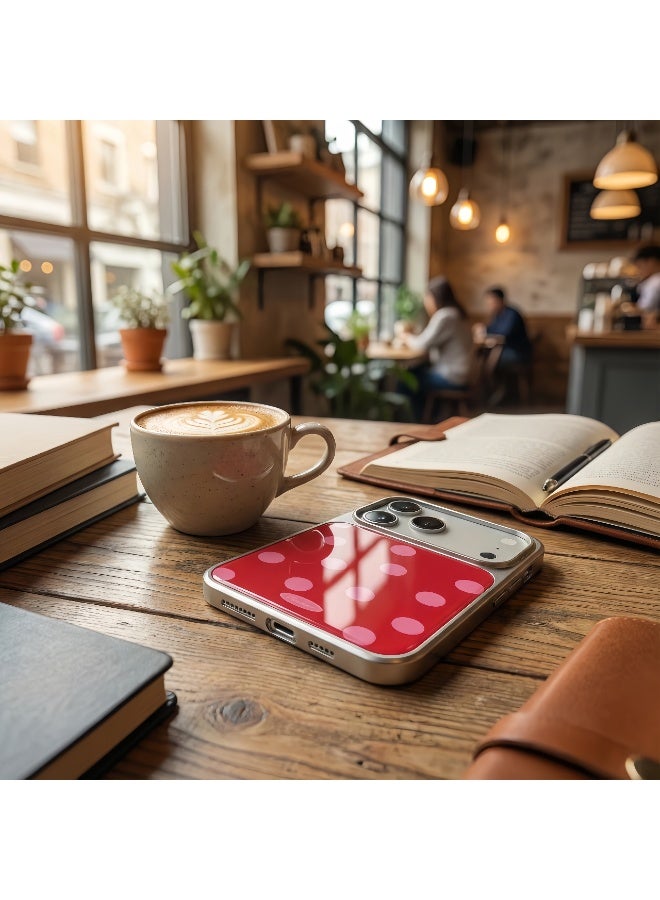 كفر متوافق مع آيفون 17 برو ماكس، جراب بنمط نقاط (بولكا دوت) بتصميم جمالي لطيف للفتيات والنساء، غطاء حماية سميك مقاوم للصدمات ومضاد للاصفرار - وردي صارخ - Image 5