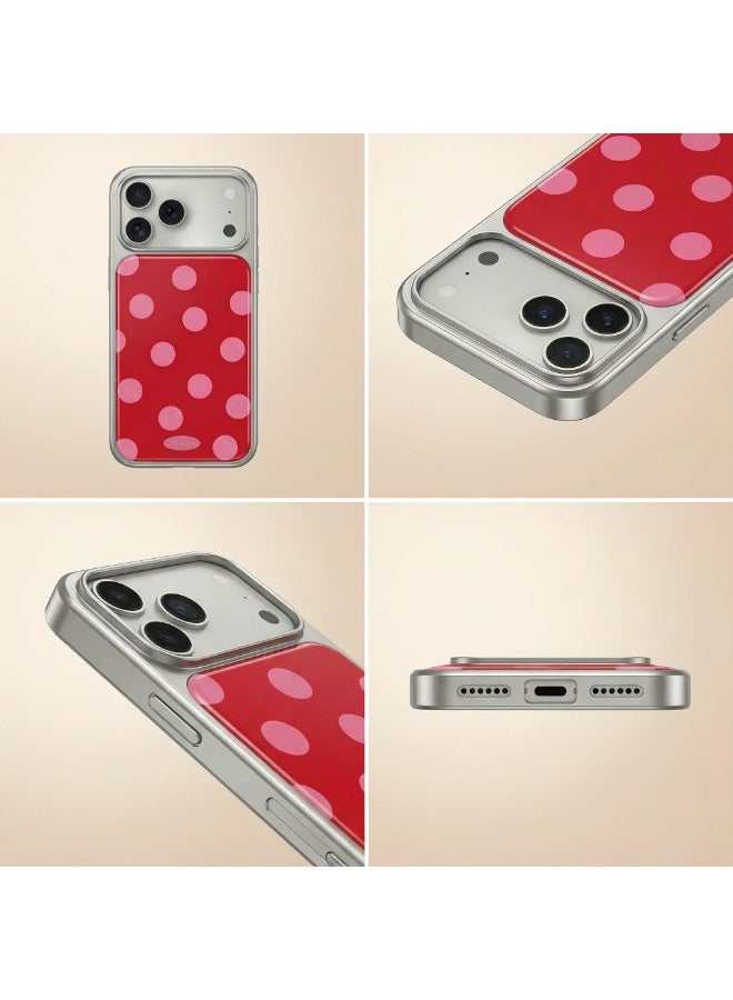 كفر متوافق مع آيفون 17 برو ماكس، جراب بنمط نقاط (بولكا دوت) بتصميم جمالي لطيف للفتيات والنساء، غطاء حماية سميك مقاوم للصدمات ومضاد للاصفرار - وردي صارخ - Image 4