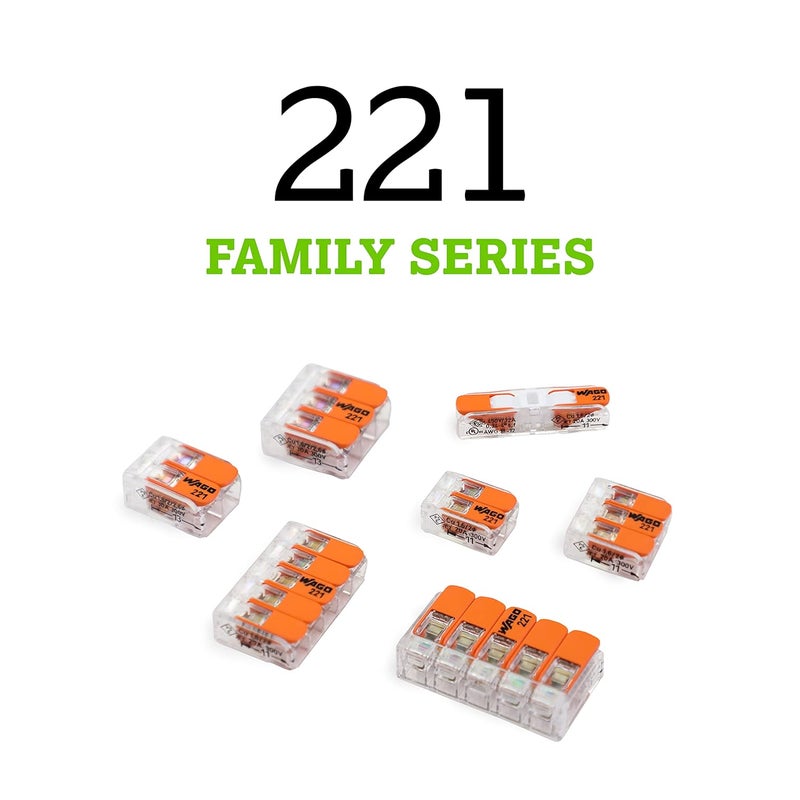Wago 221-612 | Lever-NUTSsplicing Connector | for Solid and Stranded Conductors | 2-Conductor with Operating levers | 20-10 AWG | Transparent housing | [Box of 50 Pieces] - Image 5