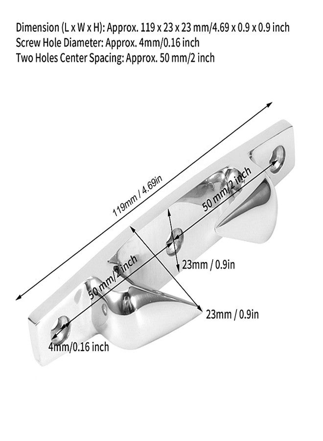 Acouto Bow Chocks for Boat 4.69in 316 Stainless Steel Boat Cleats Anchoring Mooring Cleats 2pcs Left Right Fairlead Dock Cleats for Marine Boat Yacht - Image 2