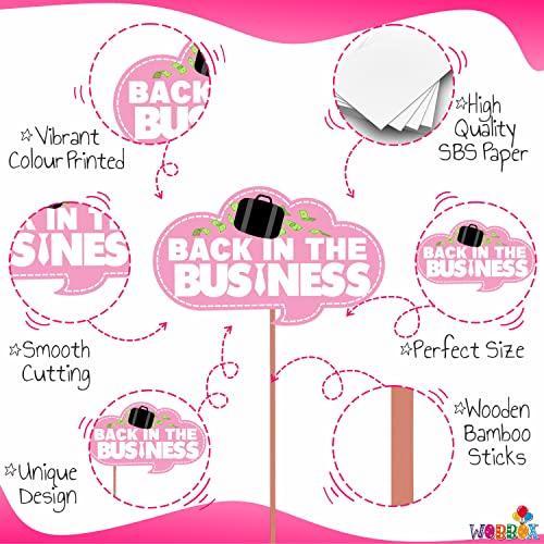 WOBBOX Happy Birthday Baby Boss Theme Party Props Pink Color with Different Pattern Background Pink Color Font Bunting Banner Combo, Birthday Party Deocration Items, Party Decoration Item (13 Pcs) - Image 5