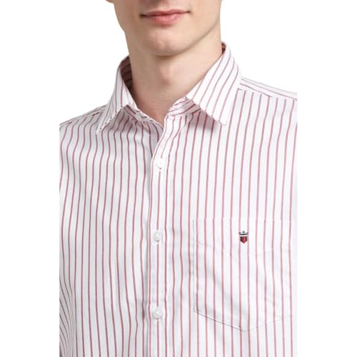 LOUIS PHILIPPE قميص قطن ضيق للرجال من لويس فيليب (LYSFCSLBV77793_أحمر، 42) - Image 4