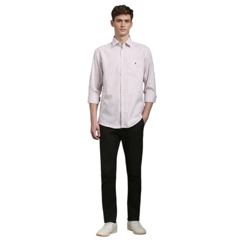 LOUIS PHILIPPE قميص قطن ضيق للرجال من لويس فيليب (LYSFCSLBV77793_أحمر، 42) - Image 5