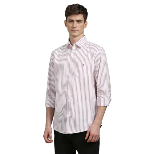 LOUIS PHILIPPE قميص قطن ضيق للرجال من لويس فيليب (LYSFCSLBV77793_أحمر، 42) - Image 2