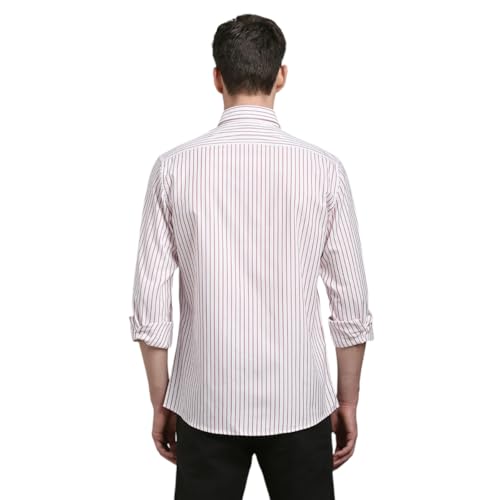 LOUIS PHILIPPE قميص قطن ضيق للرجال من لويس فيليب (LYSFCSLBV77793_أحمر، 42) - Image 3