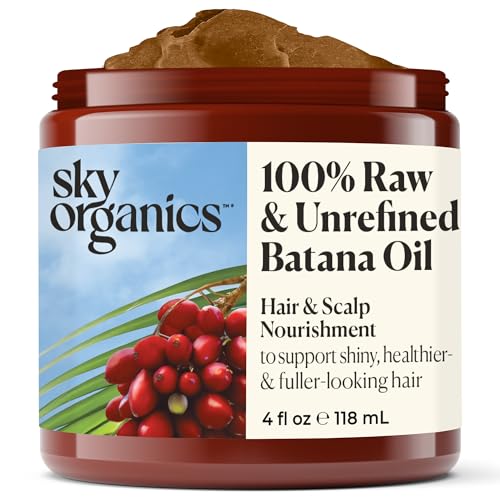 Sky Organics  Batana Oil 4 fl oz  100 Raw  Unrefined  Hair  Scalp Nourishment  Fatty Acids Antioxidants  Vitamins  Sourced from Honduras  Vegan  Cruelty Free  Hair Care  Self Care