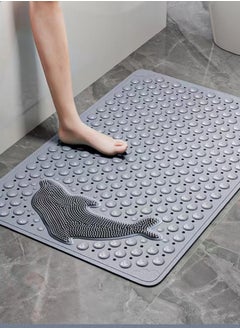 Kutis 1-Piece Non-slip Massage Mat For Bathroom PVC Grey 70x35 Centimeter  - Image 1