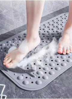 Kutis 1-Piece Non-slip Massage Mat For Bathroom PVC Grey 70x35 Centimeter  - Image 4