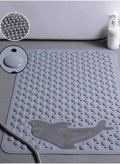 Kutis 1-Piece Non-slip Massage Mat For Bathroom PVC Grey 70x35 Centimeter  - Image 2