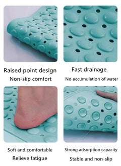 Kutis 1-Piece Non-slip Massage Mat For Bathroom PVC Grey 70x35 Centimeter  - Image 5
