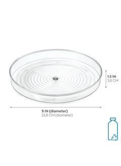 InterDesign iDesign Recycled Plastic Lazy Susan Turntable Organizer Pantry, Bathroom, General Storage and More, The Linus Collection, 9 inch, Clear  - Image 2