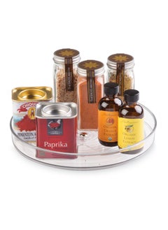 InterDesign iDesign Recycled Plastic Lazy Susan Turntable Organizer Pantry, Bathroom, General Storage and More, The Linus Collection, 9 inch, Clear  - Image 1