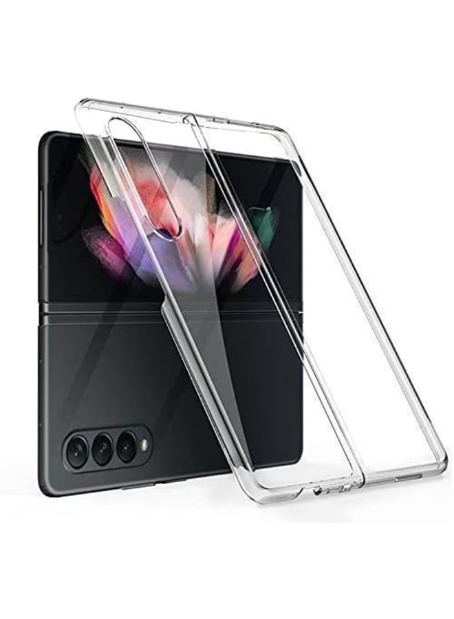 جراب شفاف لهاتف جالاكسي Z فولد 3، غطاء حماية شفاف من السيليكون والبولي يوريثين الحراري الناعم