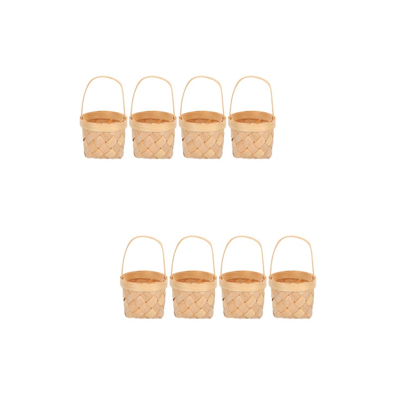 8 Pcs Mini Basket Wedding Chocolate Holder Hand-made Candy Basket - Image 1