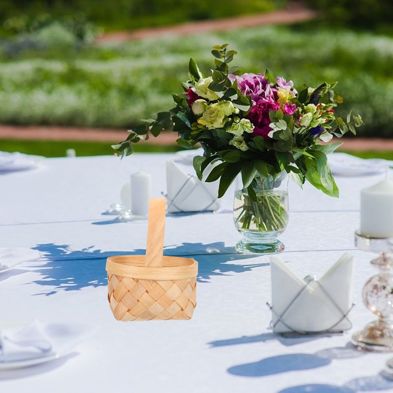 8 Pcs Mini Basket Wedding Chocolate Holder Hand-made Candy Basket - Image 4