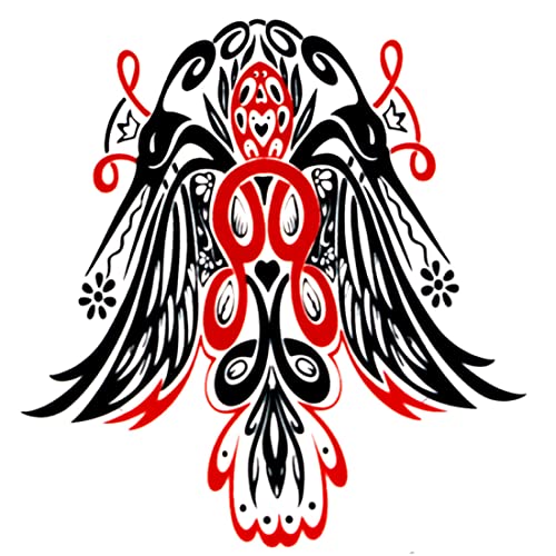 AFH Fashion Desgin Waterproof Black Red Temporary Body Tattoo Stickers for Men and Women - Image 1