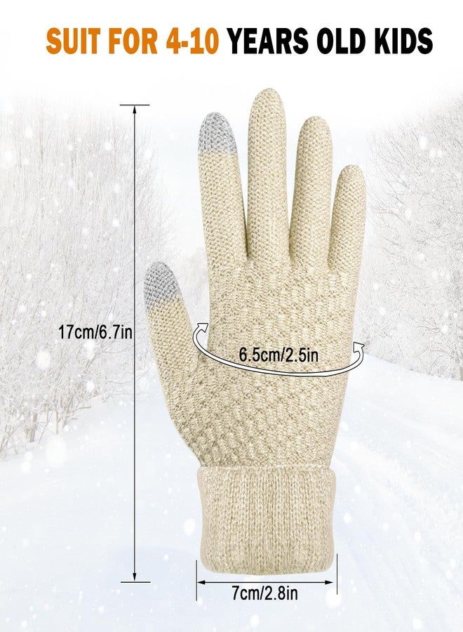 ONESING 3 Pairs Winter Gloves for Kids Knit Warm Gloves Touch Screen Thermal Gloves for Cold Weather - Image 4