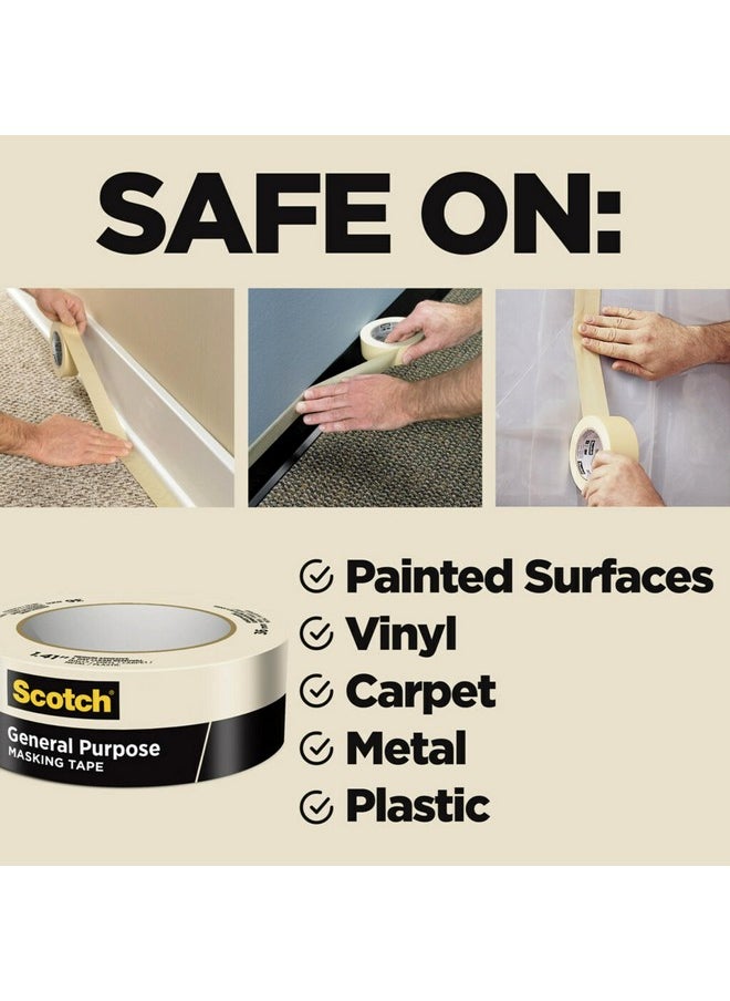 Scotch  General Purpose Masking Tape, Tan, Tape For Labeling, Bundling And General Use, Multi-Surface Adhesive Tape, 0.94 Inches X 60 Yards, 1 Roll  - Image 2