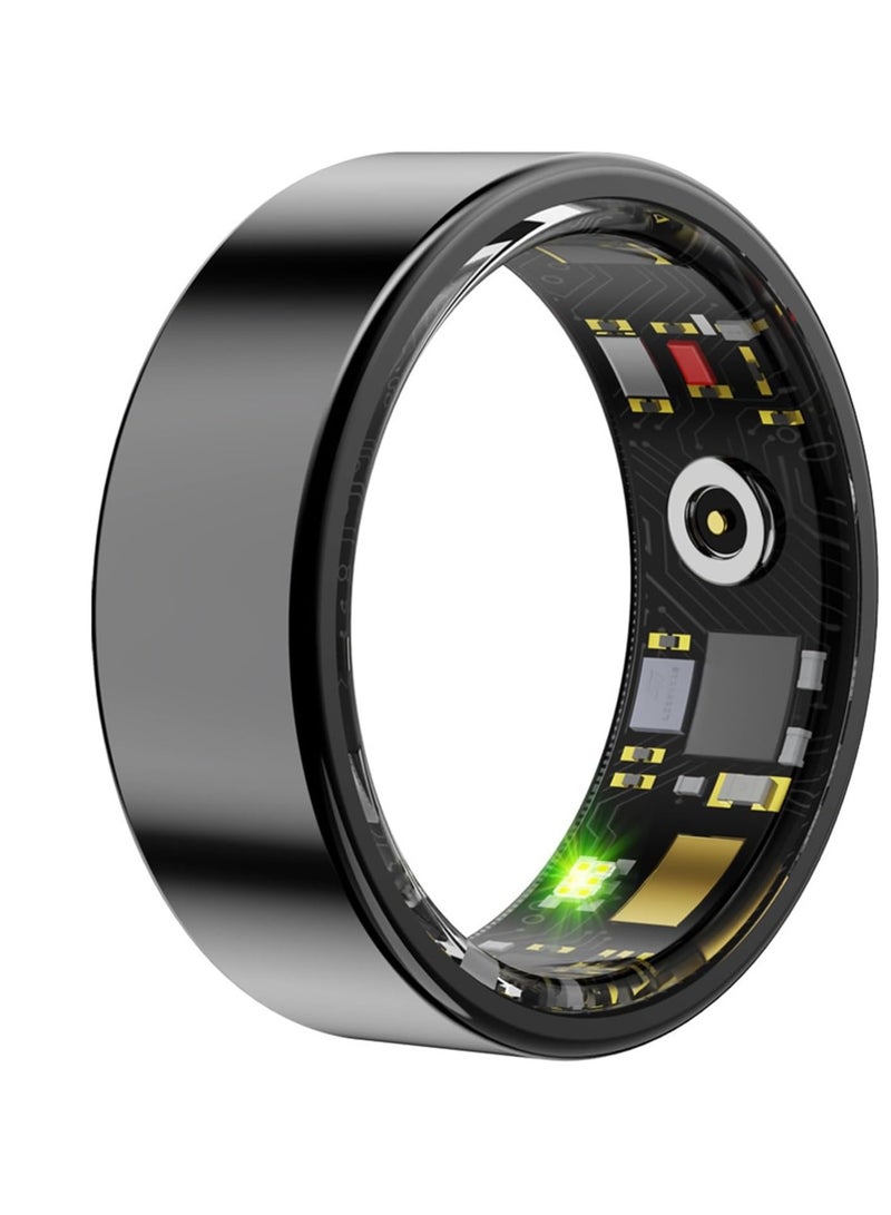 general Smart Ring Health Tracker with App Fitness Sleep Heart Rate Tracker Ip68 Waterproof for OSX for Android(Black,7#) - Image 1
